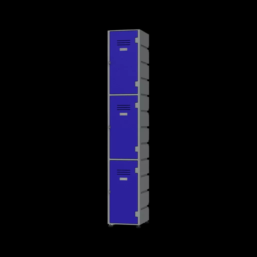 3 Door Lockers Flat Top with louvres