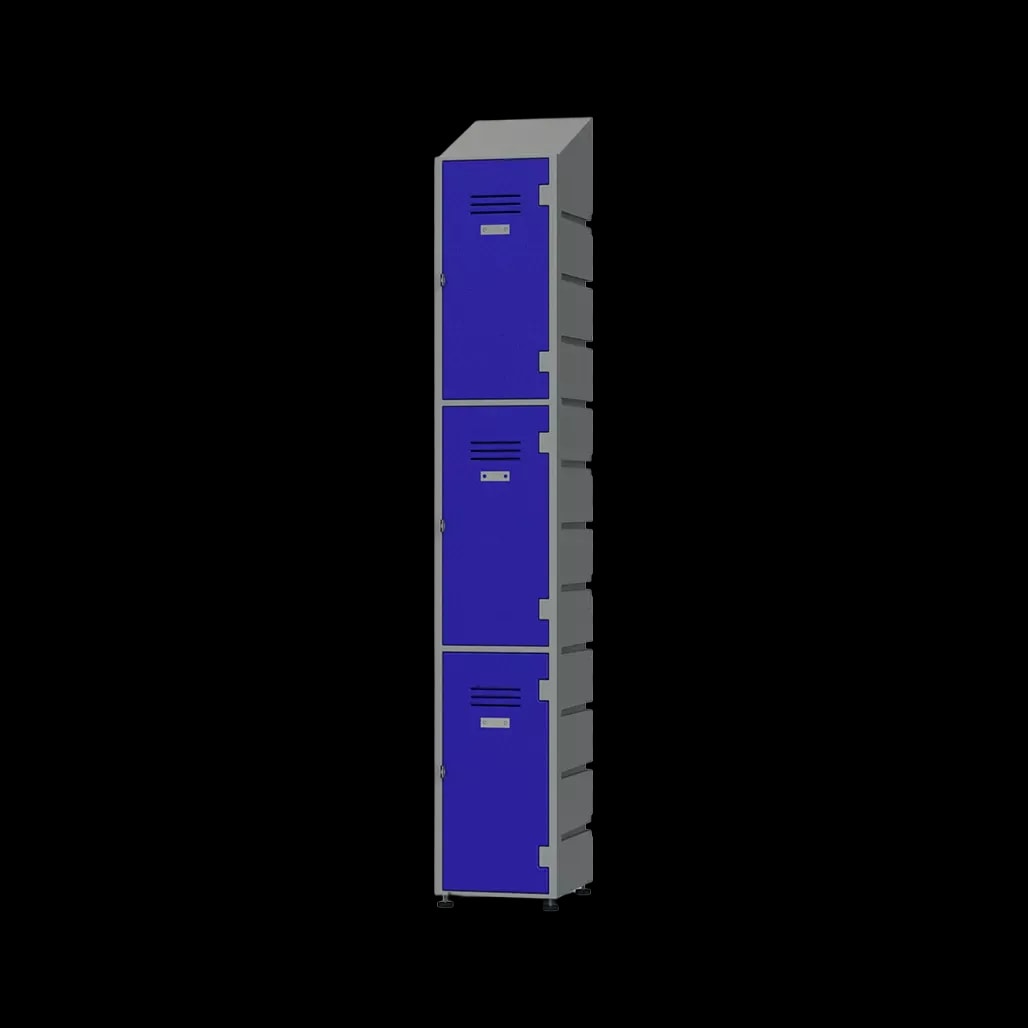 3 Door Lockers Slanted Top with louvres