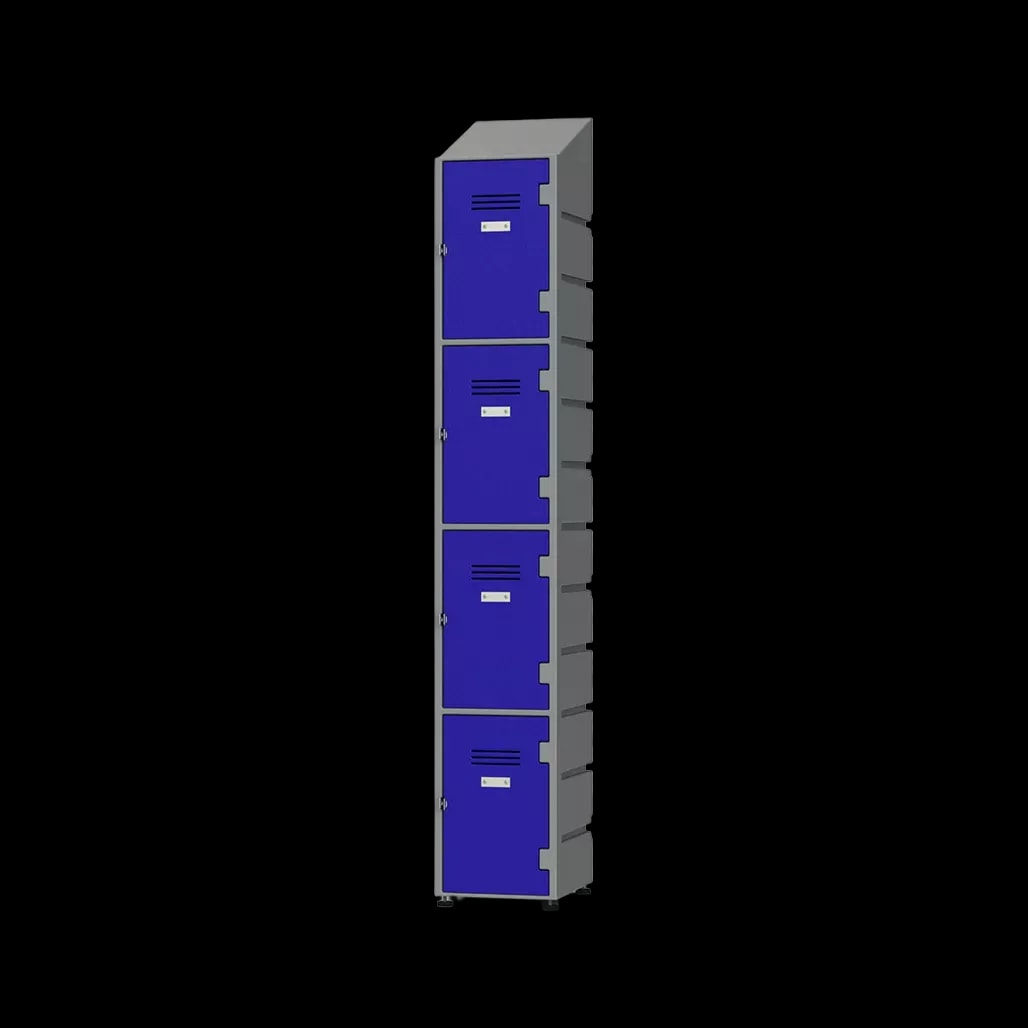 4 Door Lockers Slanted Top with louvres