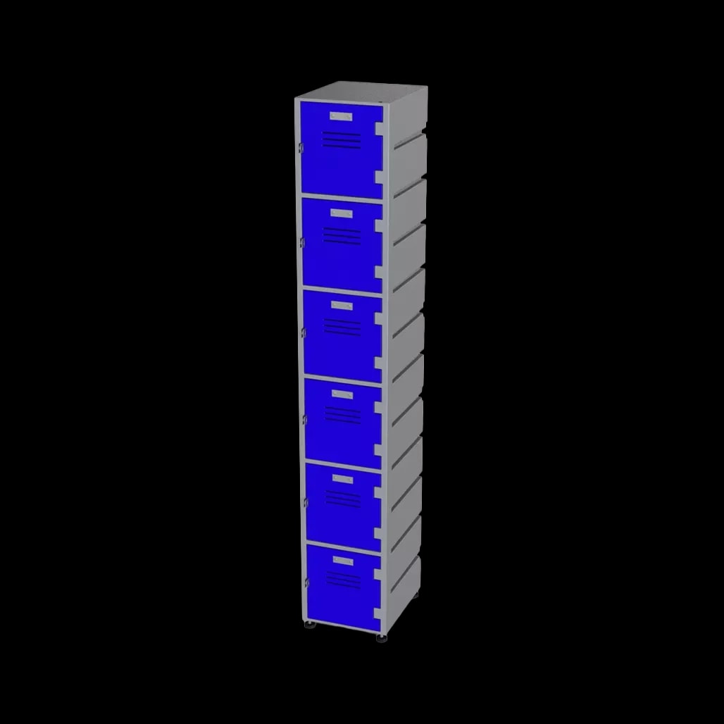6 Door Lockers Flat Top with louvres