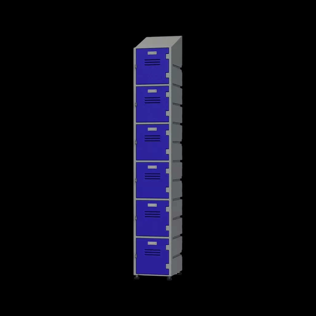 6 Door Lockers Slanted Top with louvres