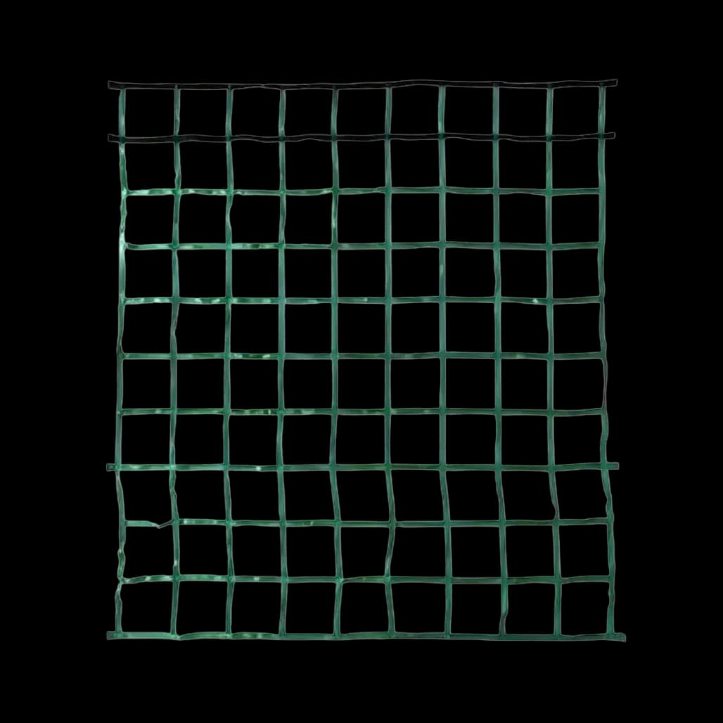 Green square cargo net for securing goods in transit